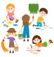 set of isolated children artist part 1 vector image