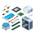 different electronic parts vector image