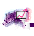 hand and growth arrow vector image vector image
