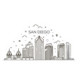 linear san diego city skyline background vector image vector image
