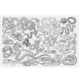 various dangerous snakes doodle set vector image
