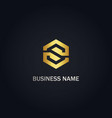 s initial polygon company gold logo vector image