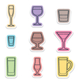 alcohol glasses labels icons vector image vector image