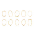 gold geometric frames set golden vector image