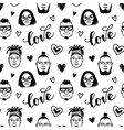 seamless pattern with funny characters vector image vector image