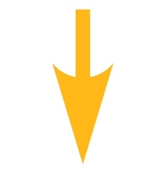 Sharp Down Arrow flat yellow color icon Royalty Free Vector