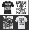 tshirt print with knight head mascot design vector image vector image