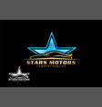 luxury gold cars and stars logo design vector image vector image
