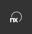 nx initial logo with rounded circle vector image