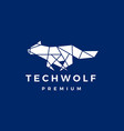 tech wolf polygonal logo icon vector image vector image
