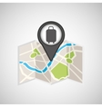 travel concept location map suitcase pin design vector image