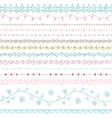 winter hand drawn seamless borders collection vector image