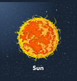 hand drawn sketch of the sun in color against vector image vector image