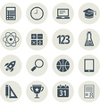 school and education flat design icons set vector image