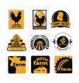set vintage and modern farm logo labels vector image