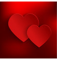 valentines day background with two red 3d hearts vector image vector image