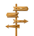 wooden direction signpost way wood directional vector image