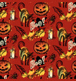 halloween seamless pattern with hand drawn vector image vector image