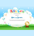 kids summer camp diploma or certificate vector image