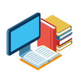 academic books and computer screen vector image vector image