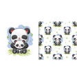 jelly hand drawing two pandas sitting vector image vector image