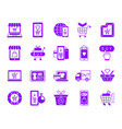 online shop color silhouette icons set vector image vector image