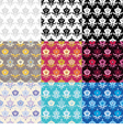 9 ethnic boho seamless flowers pattern vector image