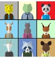 animal avatar icon set vector image