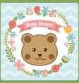 Baby shower card with little girl Royalty Free Vector Image