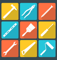 flat white house remodel tools icons vector image vector image