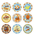 set- cute bright summer badges with slogans vector image