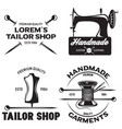set of vintage tailor labels emblems and designed vector image vector image