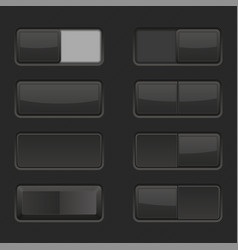 Black interface buttons 3d set of ui icons Vector Image