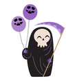 grim reaper halloween cartoon characters vector image