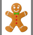 holiday gingerbread man cookie vector image