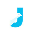 initial j dove logo vector image