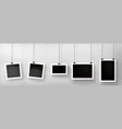 photo frame with paper clip hang on wall collage vector image vector image