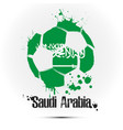 soccer ball with saudi arabia national flag colors vector image