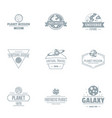 galaxy size logo set simple style vector image