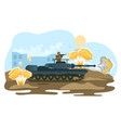 military operation place soldier with ride tank vector image
