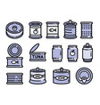 tin can icons set vector image