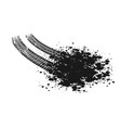ink blot black tire tracks perspective vector image vector image