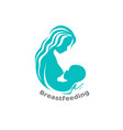 breastfeeding light blue silhouette of mother vector image