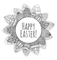 round frame with easter eggs entangle vector image