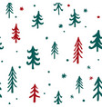 seamless pattern christmas trees pattern vector image