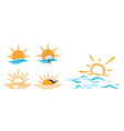 summer ocean icon design set bundle template vector image
