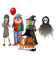 trick or treat text design with halloween ghost vector image vector image
