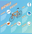 bicycle safety concept infographic set vector image