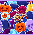 happy halloween seamless pattern with celebration vector image vector image