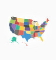 map of united state america flat color design vector image
